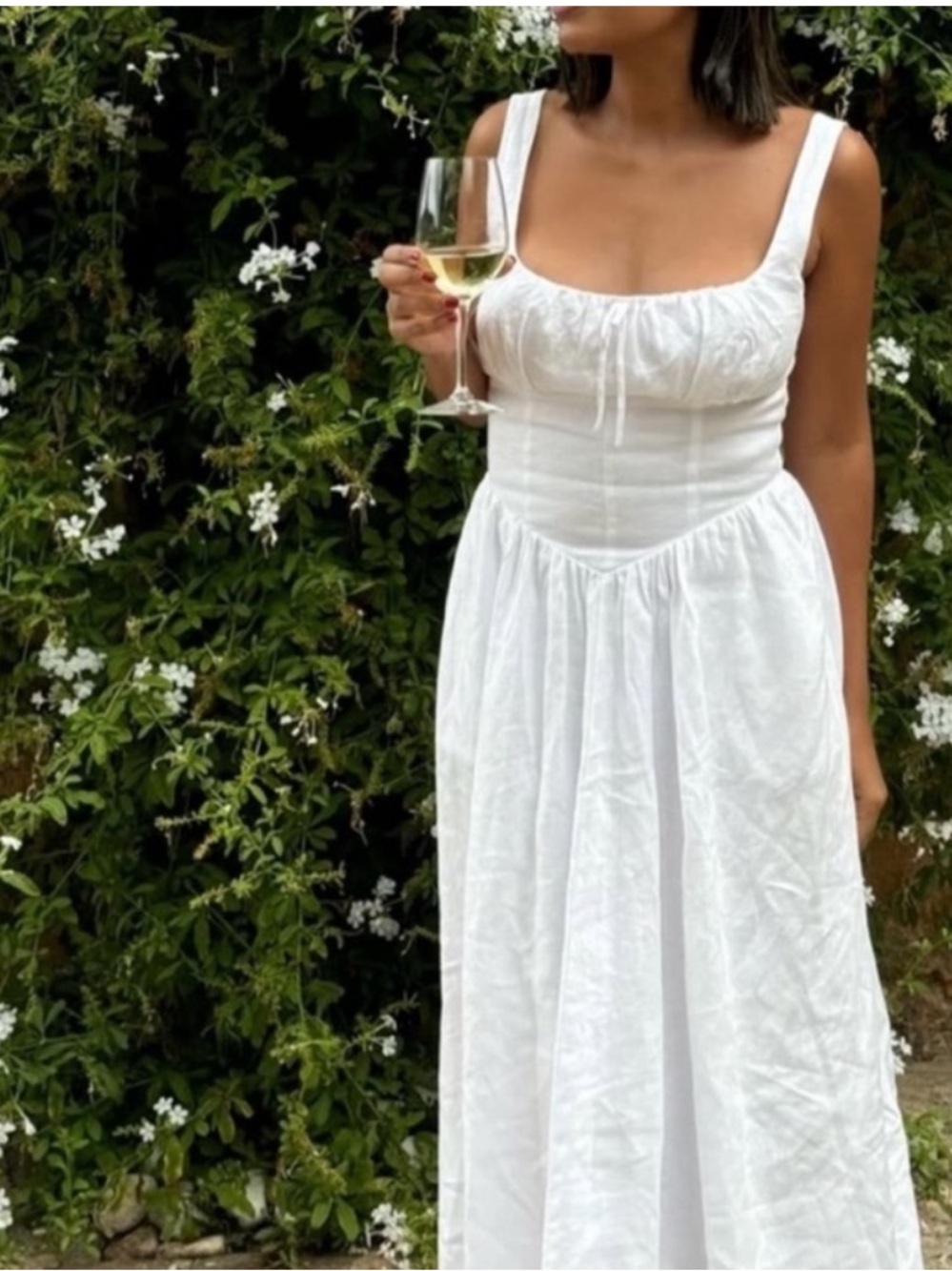 ✨NEW✨Reformation Balia Linen Midi Dress in
White